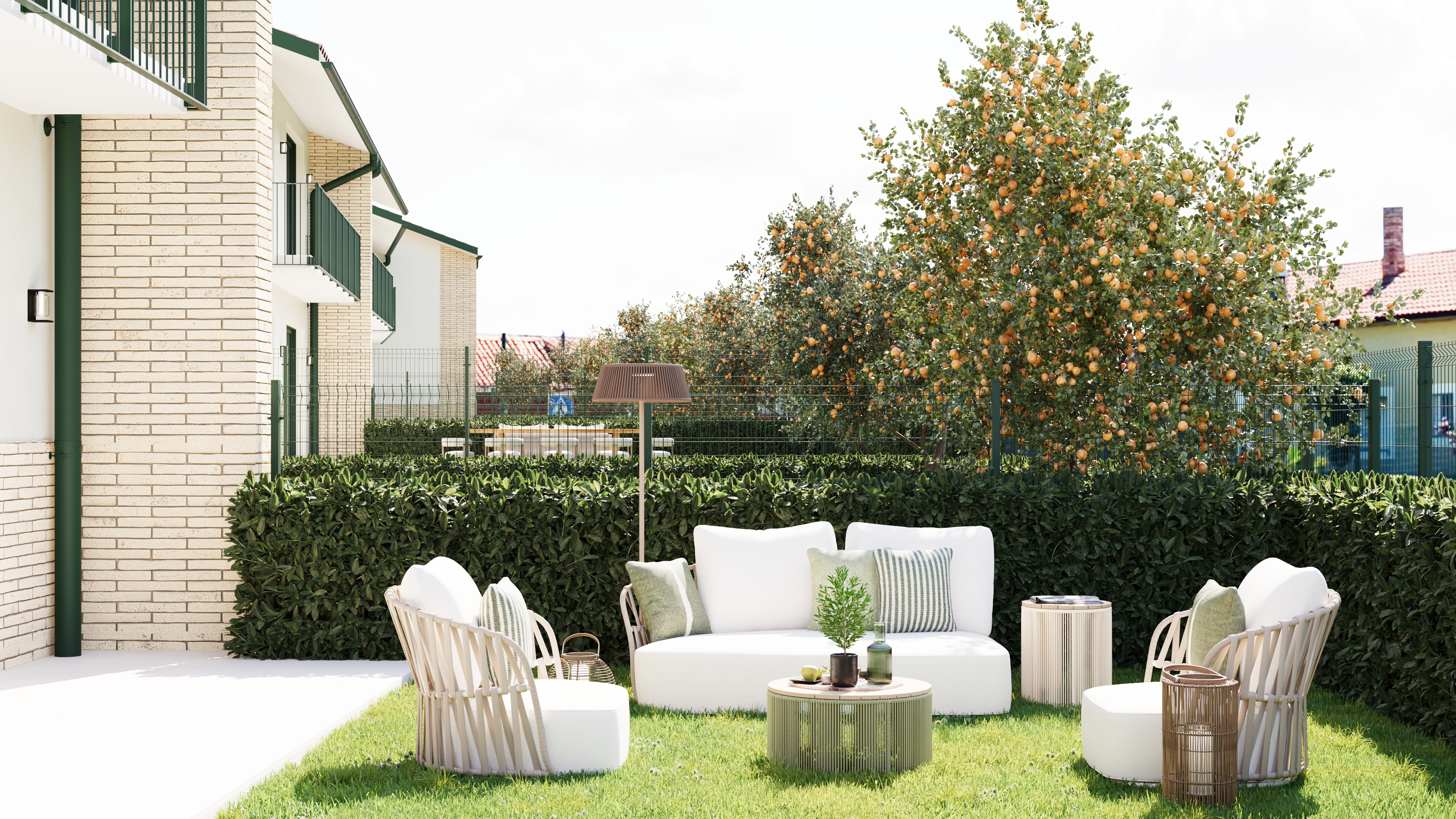 Jardín privado con estancia exterior