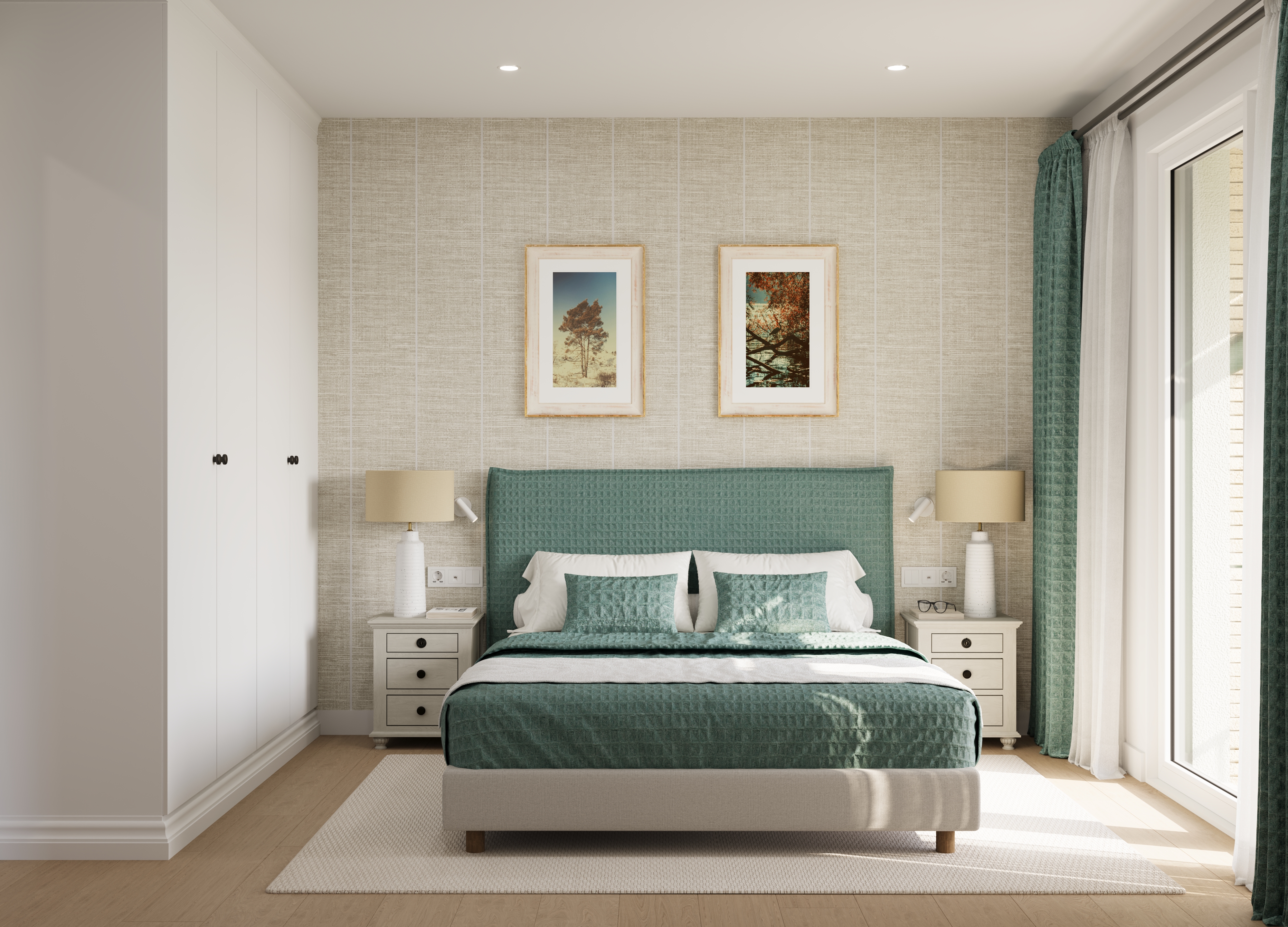 Dormitorio con vistas al pueblo